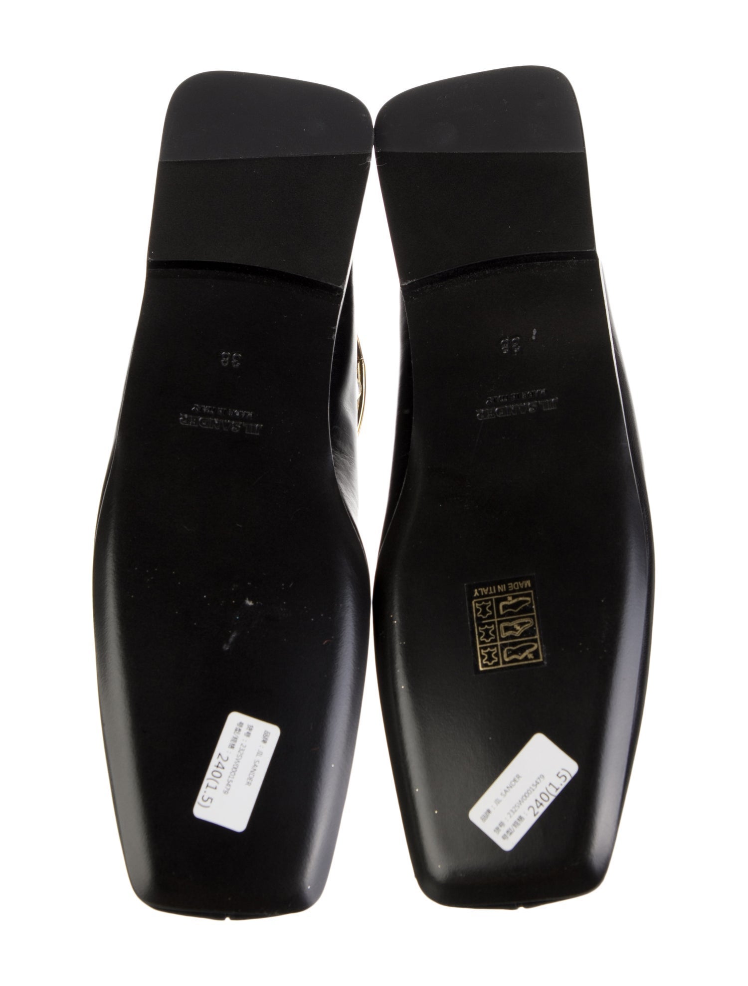 Jil Sander Leather Whipstitch Trim Ballet Flats